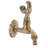 Antique Carved Faucet Bronze Copper Carp Retro Anti Rust Outdoor Garden Tap for Toilet G1/2in Rooster