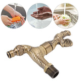 Antique Carved Faucet Bronze Copper Carp Retro Anti Rust Outdoor Garden Tap for Toilet G1/2in Rooster