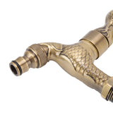 Antique Carved Faucet Bronze Copper Carp Retro Anti Rust Outdoor Garden Tap for Toilet G1/2in Rooster - Extra Image