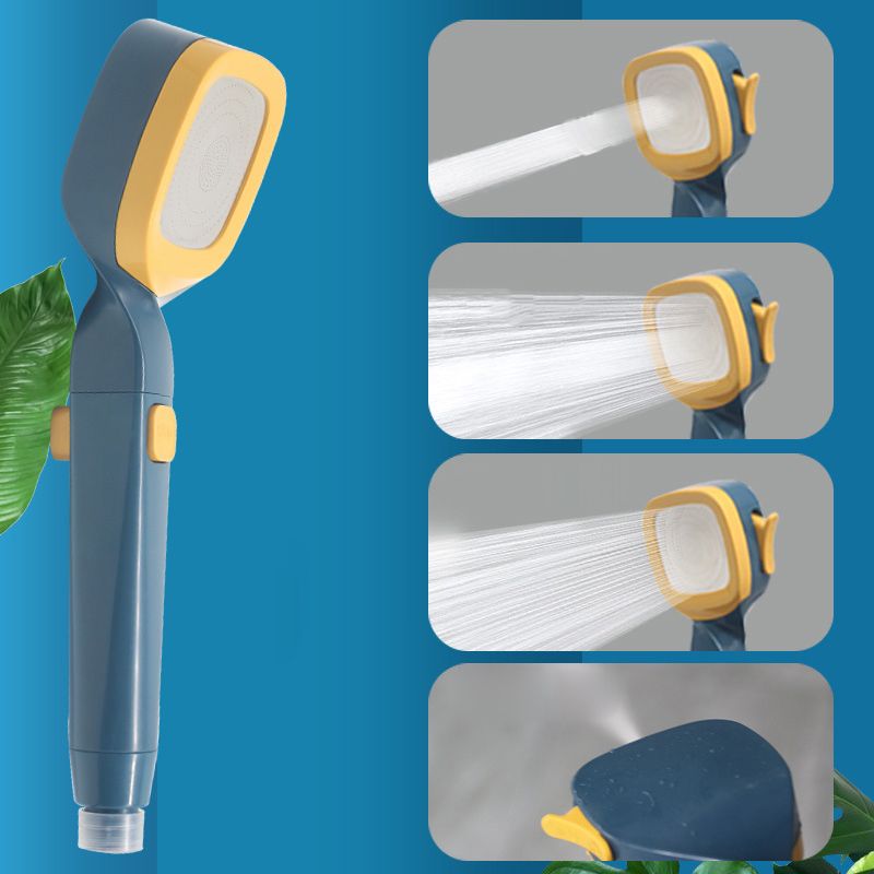 4 Gear Showerhead with Filter Strong Performance Stable Simple Universal Shower Head for Bathroom G1/2 Dark Blue Yellow