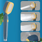 4 Gear Showerhead with Filter Strong Performance Stable Simple Universal Shower Head for Bathroom G1/2 Dark Blue Yellow