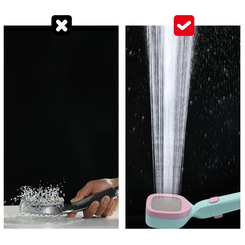 4 Gear Showerhead with Filter Strong Performance Stable Simple Universal Shower Head for Bathroom G1/2 Pink Blue