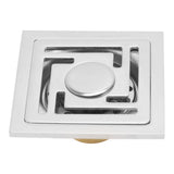 Stainless Steel Floor Drain Square Large Displacement Deodorant Shower Floor Drain for Kitchens Bathrooms Garages Basements Balconies