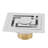 Stainless Steel Floor Drain Square Large Displacement Deodorant Shower Floor Drain for Kitchens Bathrooms Garages Basements Balconies