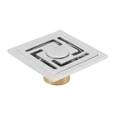 Stainless Steel Floor Drain Square Large Displacement Deodorant Shower Floor Drain for Kitchens Bathrooms Garages Basements Balconies - Top-Down View