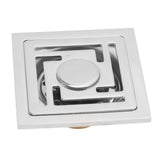 Stainless Steel Floor Drain Square Large Displacement Deodorant Shower Floor Drain for Kitchens Bathrooms Garages Basements Balconies - Close-Up Angle