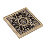 Copper Floor Drain Squared Retro Large Flow Odor Proof Shower Drain for Bathroom