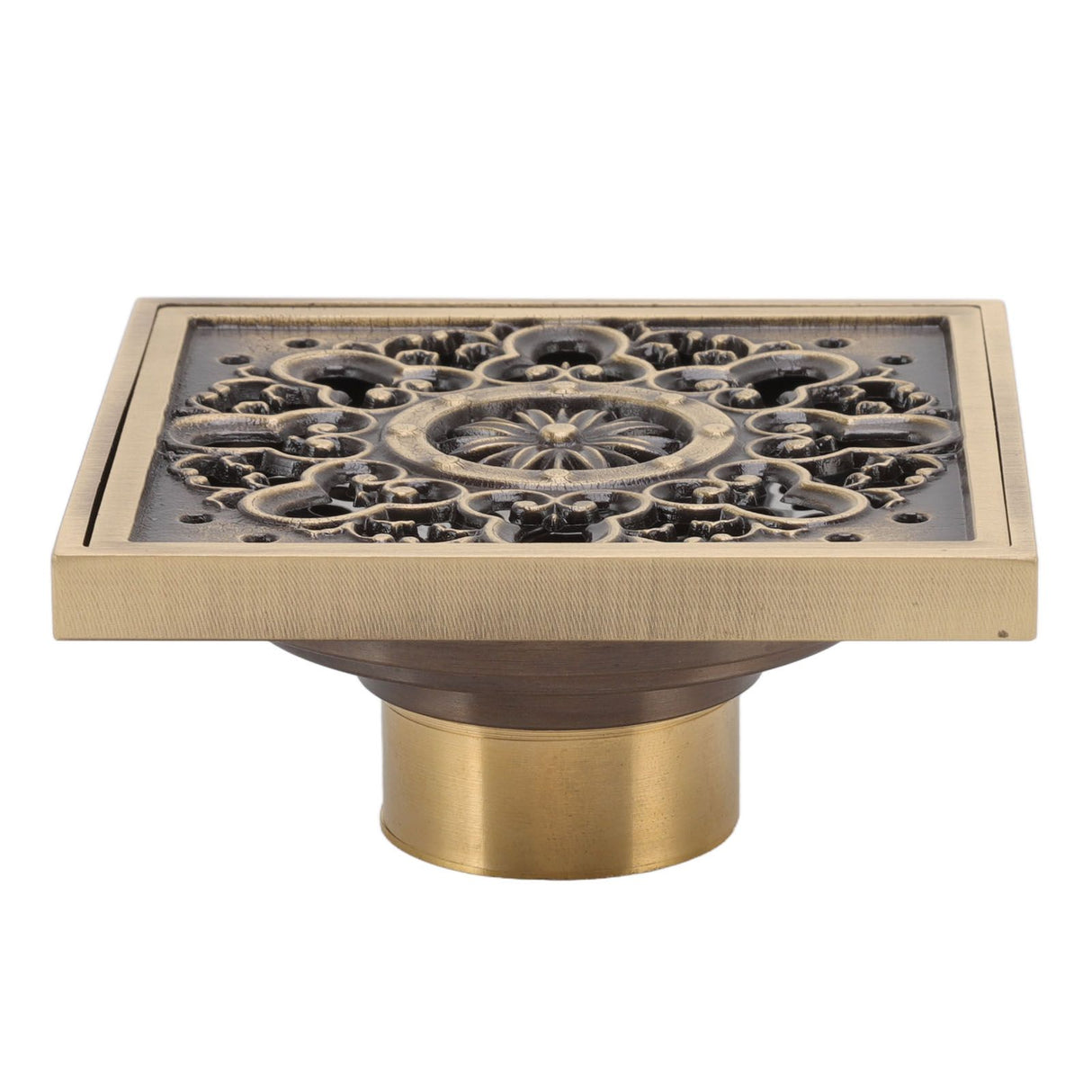 Copper Floor Drain Squared Retro Large Flow Odor Proof Shower Drain for Bathroom