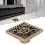 Copper Floor Drain Squared Retro Large Flow Odor Proof Shower Drain for Bathroom