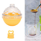 Ice Ball Mould Soft Bottom Cute Shape Round Ice Mold Maker for Wine Coffee Fruit Tea Yellow - Extra Image