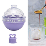 Ice Ball Mould Soft Bottom Cute Shape Round Ice Mold Maker for Wine Coffee Fruit Tea Purple