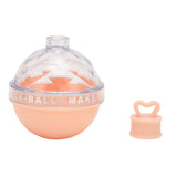 Ice Ball Mould Soft Bottom Cute Shape Round Ice Mold Maker for Wine Coffee Fruit Tea Pink - Side View