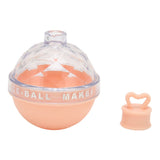 Ice Ball Mould Soft Bottom Cute Shape Round Ice Mold Maker for Wine Coffee Fruit Tea Pink - Rear View