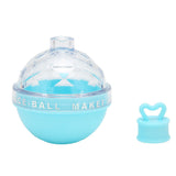 Ice Ball Mould Soft Bottom Cute Shape Round Ice Mold Maker for Wine Coffee Fruit Tea Blue - Top-Down View