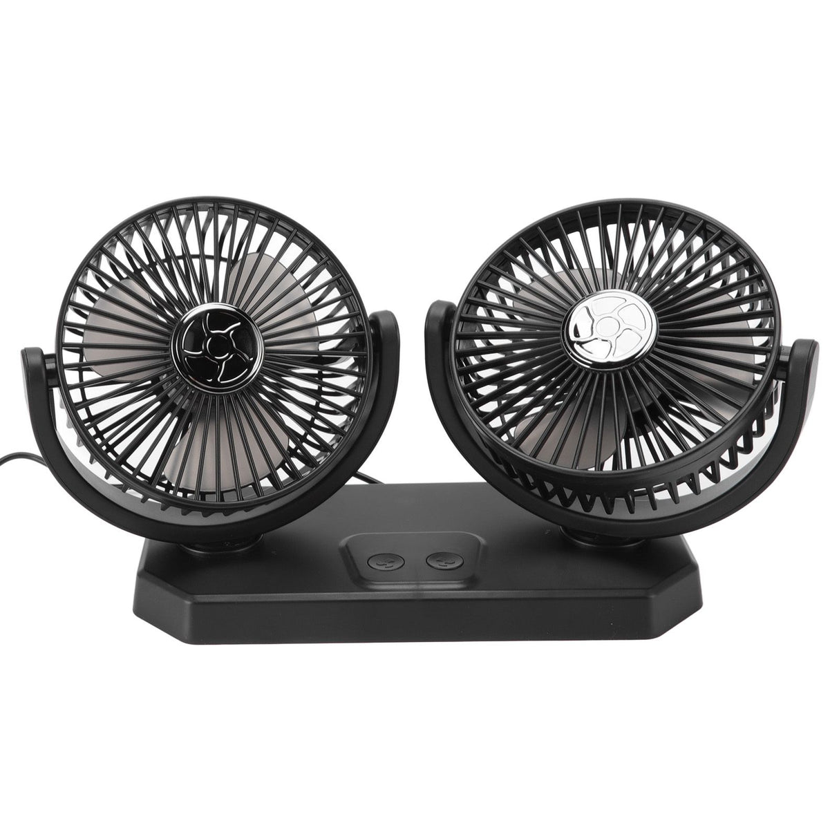 12V Double Head Electric Fan Double Control 3 Gears Strong Wind USB Charging Car Cooling Fan for Minivan Trucks