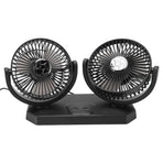 12V Double Head Electric Fan Double Control 3 Gears Strong Wind USB Charging Car Cooling Fan for Minivan Trucks