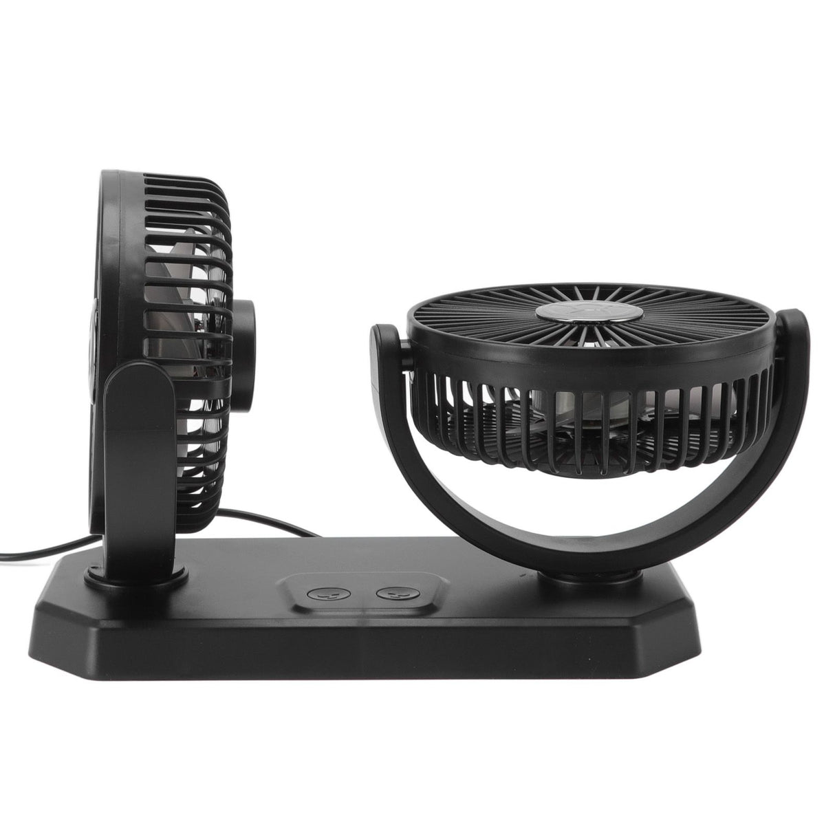 12V Double Head Electric Fan Double Control 3 Gears Strong Wind USB Charging Car Cooling Fan for Minivan Trucks