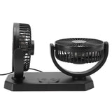 12V Double Head Electric Fan Double Control 3 Gears Strong Wind USB Charging Car Cooling Fan for Minivan Trucks