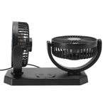 12V Double Head Electric Fan Double Control 3 Gears Strong Wind USB Charging Car Cooling Fan for Minivan Trucks