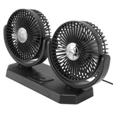 12V Double Head Electric Fan Double Control 3 Gears Strong Wind USB Charging Car Cooling Fan for Minivan Trucks