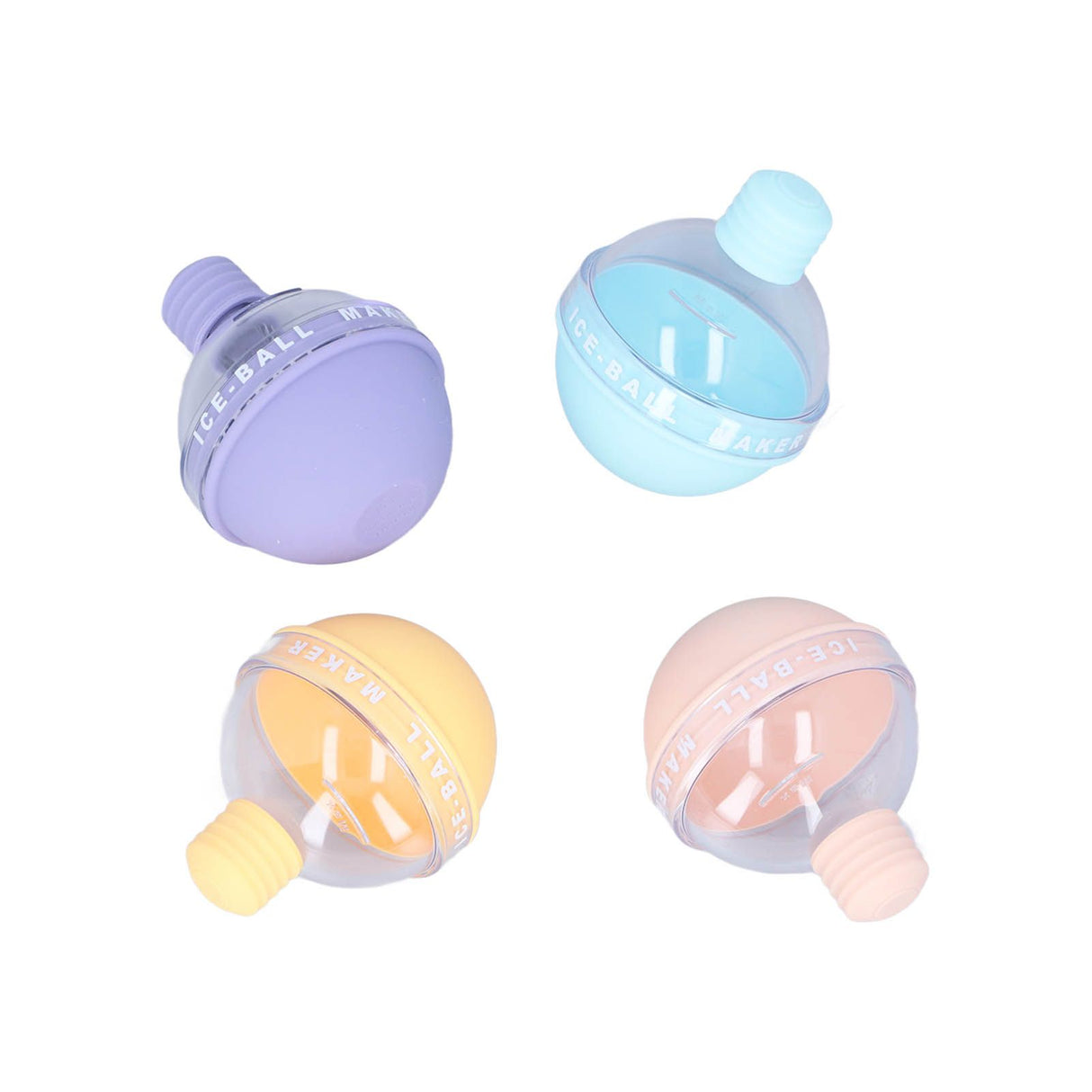 4Pcs Light Bulb Hockey Molds Safe Healthy Candy Color Add Flavor Easy to Demould Whiskey Ice Molds with Lid