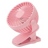 Clip On Fan ABS 720 Degree 3 Gears Noiseless USB Battery Powered Mini Fan for Desktop Office Dormitory Pink - Front View
