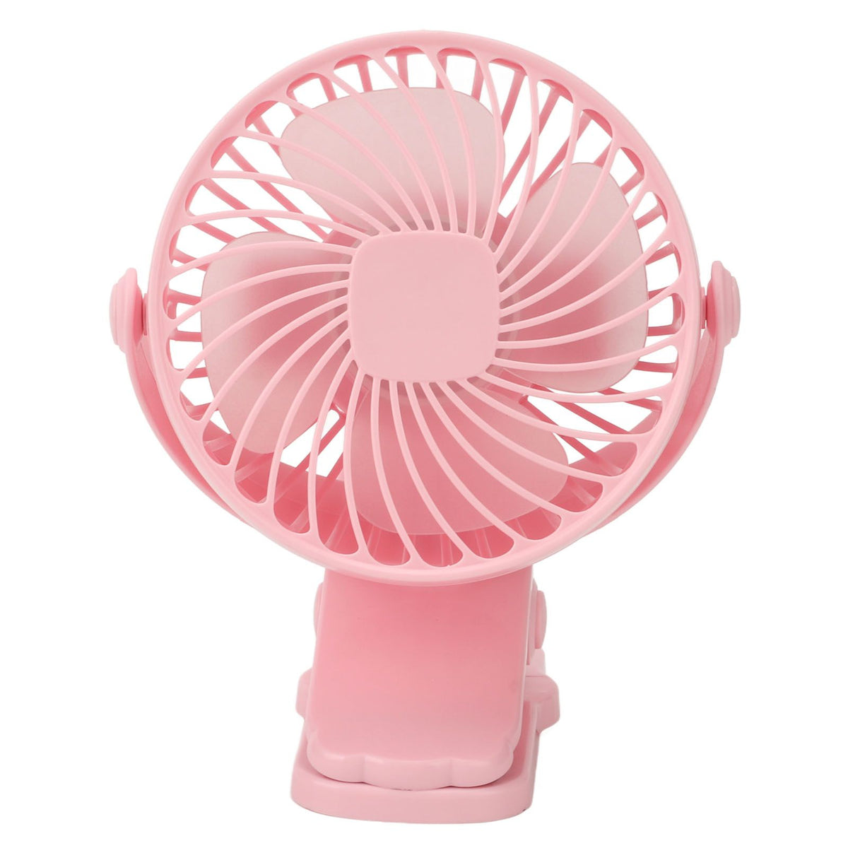Clip On Fan ABS 720 Degree 3 Gears Noiseless USB Battery Powered Mini Fan for Desktop Office Dormitory Pink