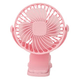 Clip On Fan ABS 720 Degree 3 Gears Noiseless USB Battery Powered Mini Fan for Desktop Office Dormitory Pink