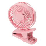 Clip On Fan ABS 720 Degree 3 Gears Noiseless USB Battery Powered Mini Fan for Desktop Office Dormitory Pink - Top-Down View