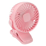 Clip On Fan ABS 720 Degree 3 Gears Noiseless USB Battery Powered Mini Fan for Desktop Office Dormitory Pink