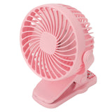 Clip On Fan ABS 720 Degree 3 Gears Noiseless USB Battery Powered Mini Fan for Desktop Office Dormitory Pink - Low Angle