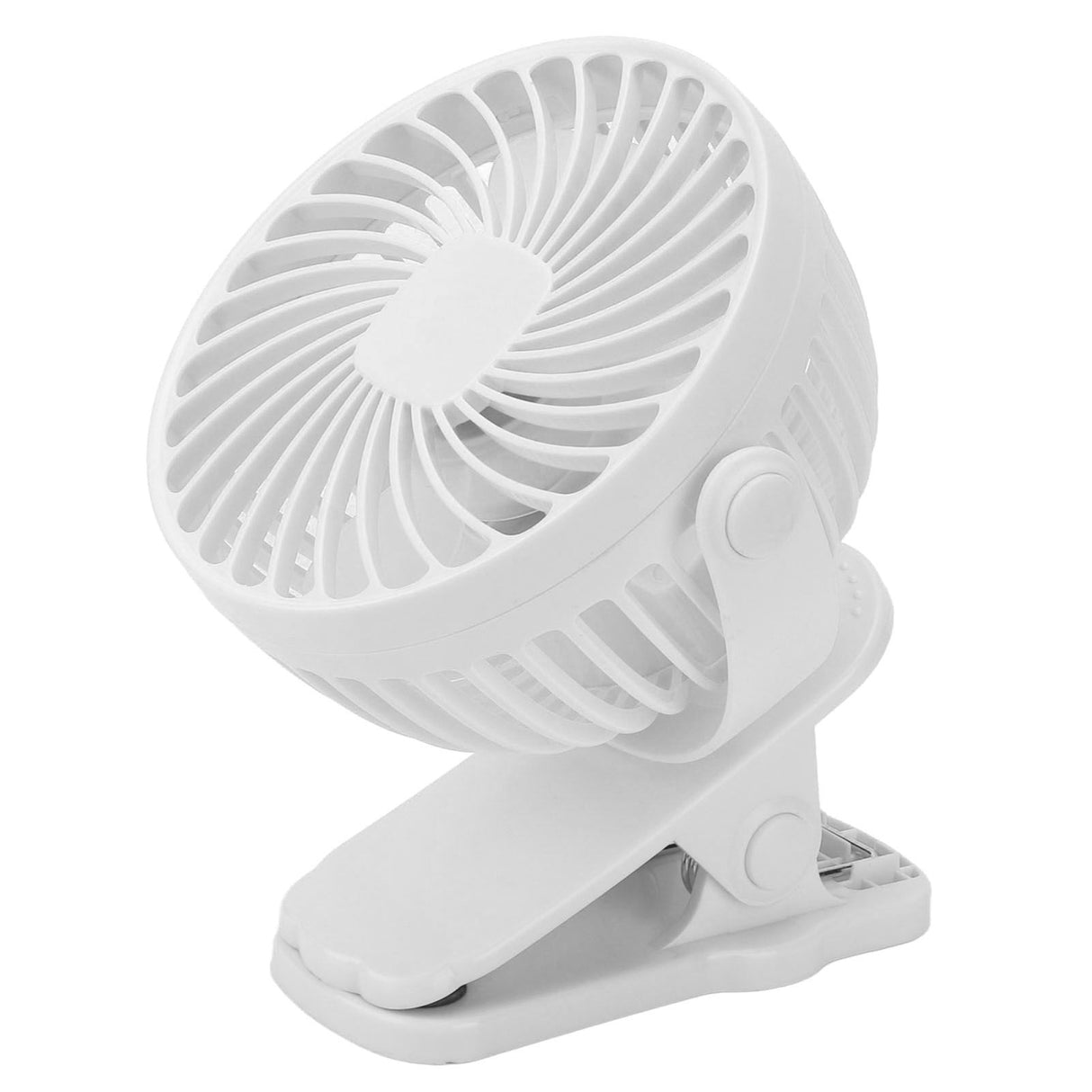 Clip On Fan ABS 720 Degree 3 Gears Noiseless USB Battery Powered Mini Fan for Desktop Office Dormitory White