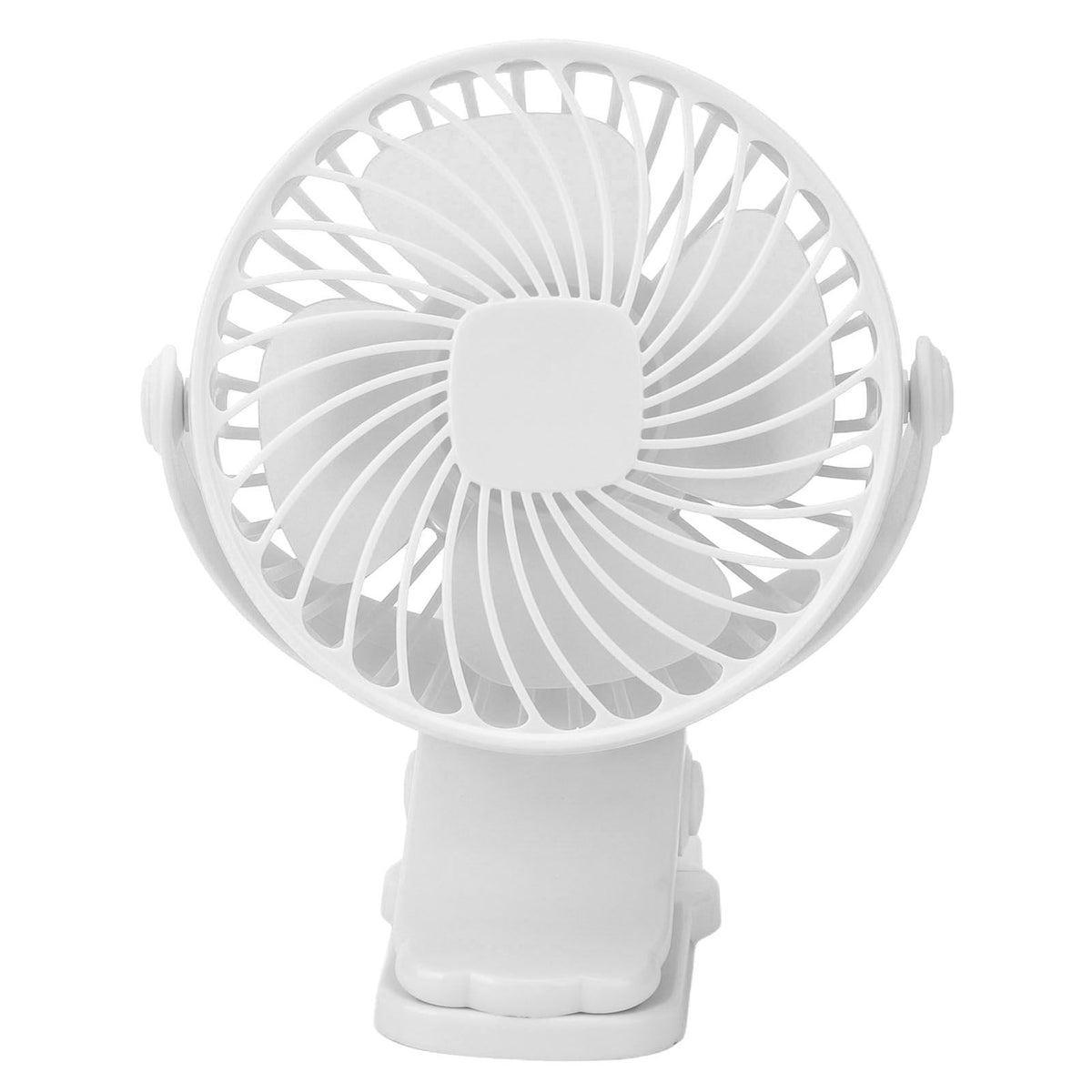 Clip On Fan ABS 720 Degree 3 Gears Noiseless USB Battery Powered Mini Fan for Desktop Office Dormitory White