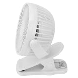 Clip On Fan ABS 720 Degree 3 Gears Noiseless USB Battery Powered Mini Fan for Desktop Office Dormitory White