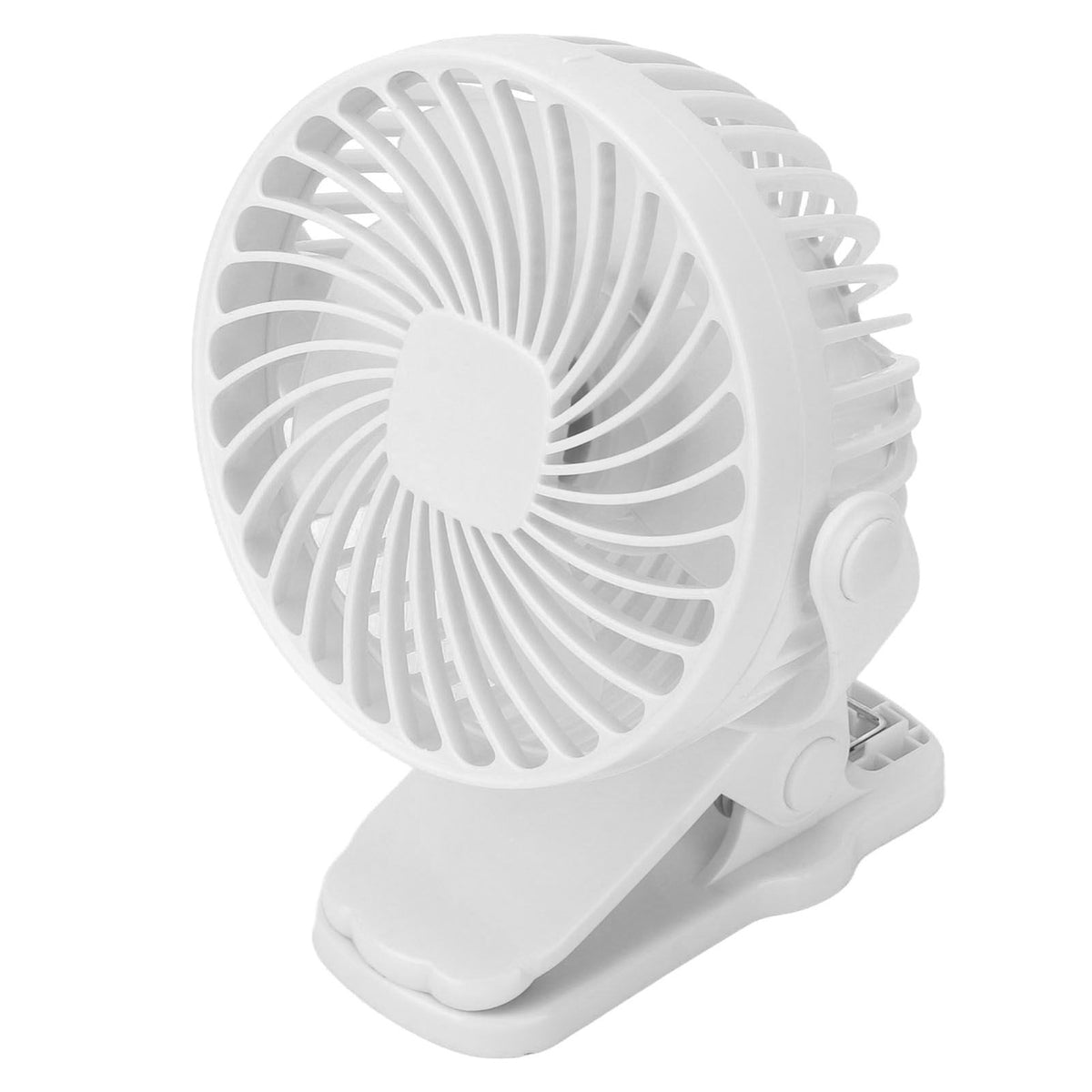 Clip On Fan ABS 720 Degree 3 Gears Noiseless USB Battery Powered Mini Fan for Desktop Office Dormitory White