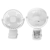 Clip On Fan ABS 720 Degree 3 Gears Noiseless USB Battery Powered Mini Fan for Desktop Office Dormitory White - Extra Image