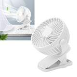 Clip On Fan ABS 720 Degree 3 Gears Noiseless USB Battery Powered Mini Fan for Desktop Office Dormitory White - Extra Image