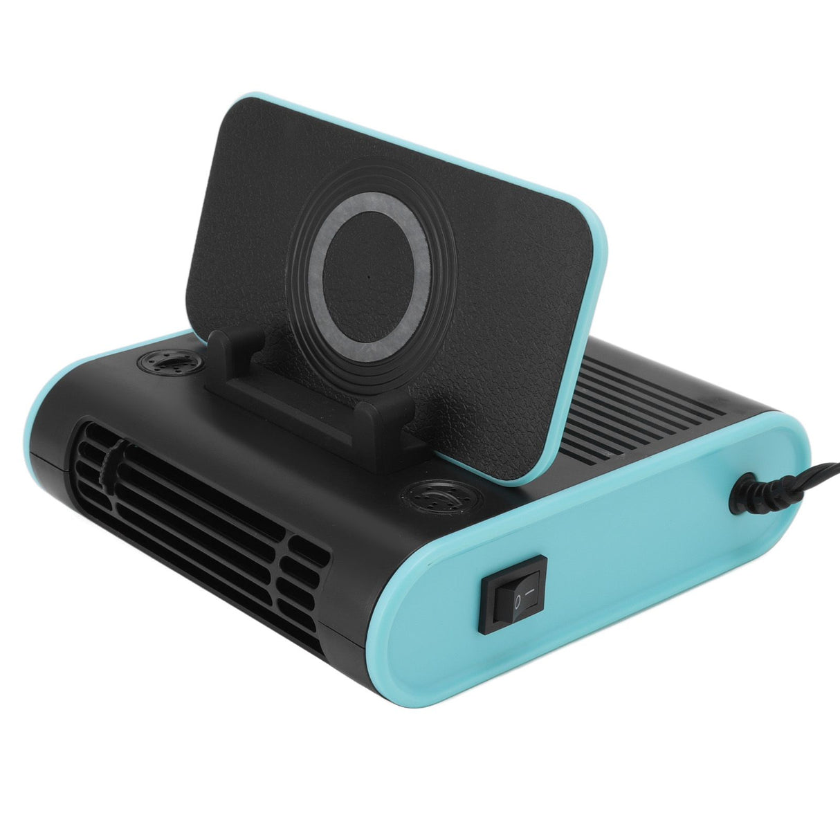 4 in 1 Car Fan ABS 5V Multifunctional Wireless Charger Scented Piece Car Temporary Parking Number Plate Phone Bracket 24V