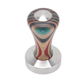 Colorful Wood Coffee Flat Tamper Stainless Steel Base Powder Hammer for Coffee Accessories 51mm - Front View