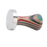 Colorful Wood Coffee Flat Tamper Stainless Steel Base Powder Hammer for Coffee Accessories 51mm
