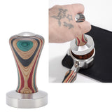 Colorful Wood Coffee Flat Tamper Stainless Steel Base Powder Hammer for Coffee Accessories 51mm - Extra Image