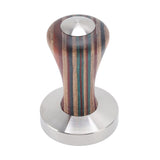 Colorful Wood Coffee Flat Tamper Stainless Steel Base Powder Hammer for Coffee Accessories 58mm