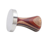 Colorful Wood Coffee Flat Tamper Stainless Steel Base Powder Hammer for Coffee Accessories 58mm - Low Angle