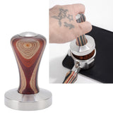 Colorful Wood Coffee Flat Tamper Stainless Steel Base Powder Hammer for Coffee Accessories 58mm - Extra Image