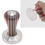 Colorful Wood Coffee Flat Tamper Stainless Steel Base Powder Hammer for Coffee Accessories 58mm