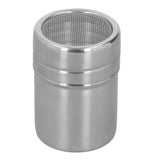 Coffee Powder Sieve Shaker Stainless Steel Cocoa Shaker Moistureproof Powder Sifter Cylinder with Lid - Front View