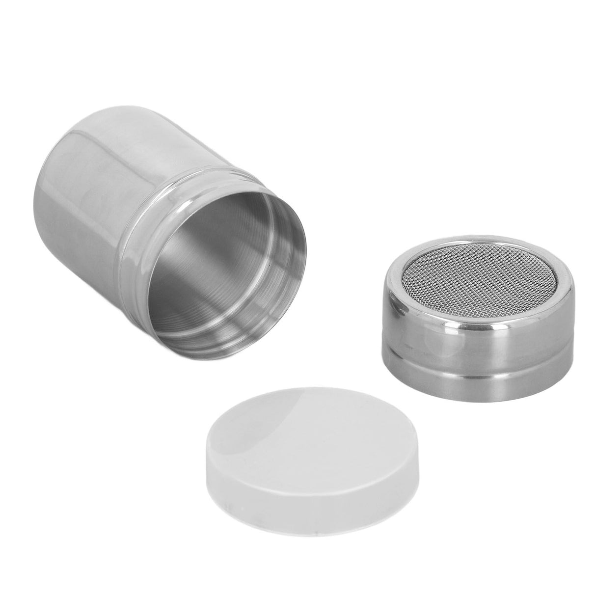 Coffee Powder Sieve Shaker Stainless Steel Cocoa Shaker Moistureproof Powder Sifter Cylinder with Lid