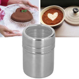 Coffee Powder Sieve Shaker Stainless Steel Cocoa Shaker Moistureproof Powder Sifter Cylinder with Lid
