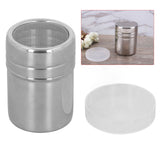 Coffee Powder Sieve Shaker Stainless Steel Cocoa Shaker Moistureproof Powder Sifter Cylinder with Lid