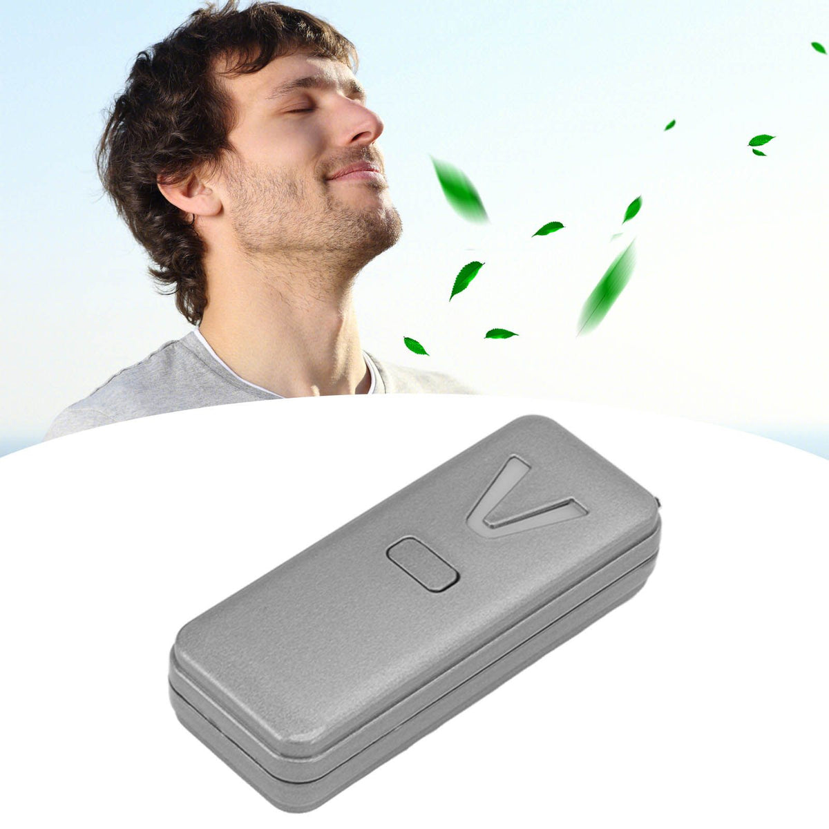 Wearable Air Purifier Multifunction Rechargeable Mini Portable Negative Ion Generator for Indoor Outdoor Metal Silver